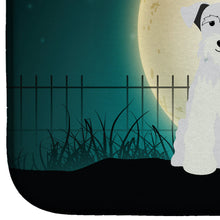 Load image into Gallery viewer, Halloween Scary Miniature Schanuzer White Dish Drying Mat – Absorbent, Artistic Kitchen Essentials BB2243DDM