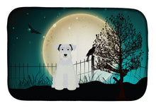 Load image into Gallery viewer, Halloween Scary Miniature Schanuzer White Dish Drying Mat – Absorbent, Artistic Kitchen Essentials BB2243DDM