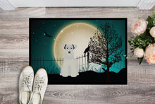 Load image into Gallery viewer, Halloween Scary Miniature Schanuzer White Doormat - 24x36 Decorative Floor Mat – Indoor/Outdoor Rug with Artistic Flair BB2243JMAT
