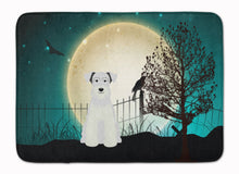 Load image into Gallery viewer, Halloween Scary Miniature Schanuzer White Machine Washable Memory Foam Mat BB2243RUG