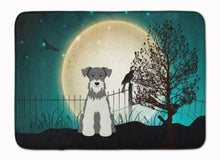 Load image into Gallery viewer, Halloween Scary Miniature Schanuzer Salt and Pepper Machine Washable Memory Foam Mat BB2244RUG