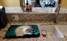 Load image into Gallery viewer, Halloween Scary Yellow Labrador Dish Drying Mat – Absorbent, Artistic Kitchen Essentials BB2245DDM