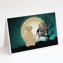 Load image into Gallery viewer, Halloween Scary Yellow Labrador Greeting Cards -  Blank Note Cards – 8-Pack of Artist-Designed Cards with Envelopes