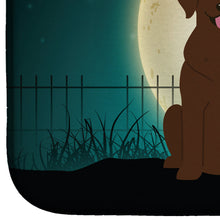 Load image into Gallery viewer, Halloween Scary Chocolate Labrador Dish Drying Mat – Absorbent, Artistic Kitchen Essentials BB2246DDM