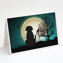 Load image into Gallery viewer, Halloween Scary Black Labrador Greeting Cards -  Blank Note Cards – 8-Pack of Artist-Designed Cards with Envelopes