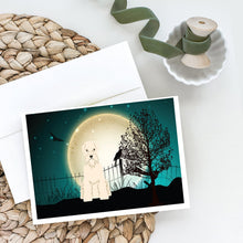 Load image into Gallery viewer, Halloween Scary Soft Coated Wheaten Terrier Greeting Cards -  Blank Note Cards – 8-Pack of Artist-Designed Cards with Envelopes