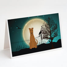 Load image into Gallery viewer, Halloween Scary Irish Terrier Greeting Cards -  Blank Note Cards – 8-Pack of Artist-Designed Cards with Envelopes
