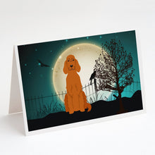 Load image into Gallery viewer, Halloween Scary Irish Setter Greeting Cards -  Blank Note Cards – 8-Pack of Artist-Designed Cards with Envelopes