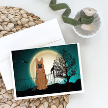 Load image into Gallery viewer, Halloween Scary German Shepherd Greeting Cards -  Blank Note Cards – 8-Pack of Artist-Designed Cards with Envelopes