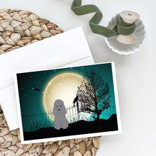 Load image into Gallery viewer, Halloween Scary Poodle Silver Greeting Cards -  Blank Note Cards – 8-Pack of Artist-Designed Cards with Envelopes