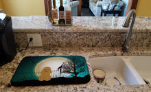 Load image into Gallery viewer, Halloween Scary Poodle Tan Dish Drying Mat – Absorbent, Artistic Kitchen Essentials BB2259DDM