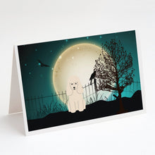 Load image into Gallery viewer, Halloween Scary Poodle White Greeting Cards -  Blank Note Cards – 8-Pack of Artist-Designed Cards with Envelopes
