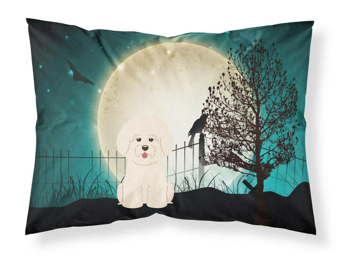 Halloween Scary Bichon Frise Fabric Standard Pillowcase – Artistic Decorative Front, White Back BB2265PILLOWCASE