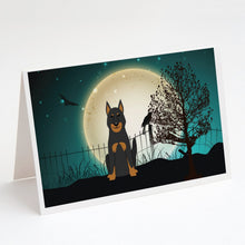 Load image into Gallery viewer, Halloween Scary Beauce Shepherd Dog Greeting Cards -  Blank Note Cards – 8-Pack of Artist-Designed Cards with Envelopes