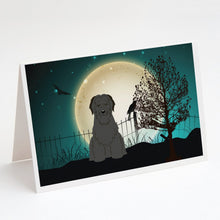 Load image into Gallery viewer, Halloween Scary Briard Black Greeting Cards -  Blank Note Cards – 8-Pack of Artist-Designed Cards with Envelopes
