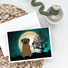 Load image into Gallery viewer, Halloween Scary Bullmastiff Greeting Cards -  Blank Note Cards – 8-Pack of Artist-Designed Cards with Envelopes