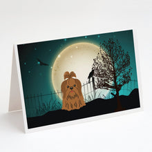 Load image into Gallery viewer, Halloween Scary Shih Tzu Chocolate Greeting Cards -  Blank Note Cards – 8-Pack of Artist-Designed Cards with Envelopes