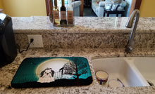 Load image into Gallery viewer, Halloween Scary Shih Tzu Black White Dish Drying Mat – Absorbent, Artistic Kitchen Essentials BB2278DDM