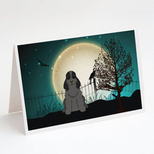Load image into Gallery viewer, Halloween Scary Cocker Spaniel Black Greeting Cards -  Blank Note Cards – 8-Pack of Artist-Designed Cards with Envelopes
