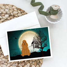 Load image into Gallery viewer, Halloween Scary Cocker Spaniel Red Greeting Cards -  Blank Note Cards – 8-Pack of Artist-Designed Cards with Envelopes