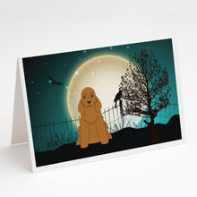 Load image into Gallery viewer, Halloween Scary Cocker Spaniel Red Greeting Cards -  Blank Note Cards – 8-Pack of Artist-Designed Cards with Envelopes