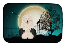 Load image into Gallery viewer, Halloween Scary Old English Sheepdog Dish Drying Mat – Absorbent, Artistic Kitchen Essentials BB2286DDM