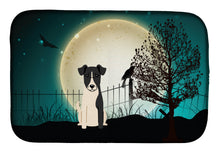 Load image into Gallery viewer, Halloween Scary Smooth Fox Terrier Dish Drying Mat – Absorbent, Artistic Kitchen Essentials BB2288DDM