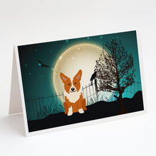 Load image into Gallery viewer, Halloween Scary Corgi Greeting Cards -  Blank Note Cards – 8-Pack of Artist-Designed Cards with Envelopes