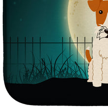 Load image into Gallery viewer, Halloween Scary Wire Fox Terrier Dish Drying Mat – Absorbent, Artistic Kitchen Essentials BB2291DDM