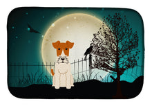 Load image into Gallery viewer, Halloween Scary Wire Fox Terrier Dish Drying Mat – Absorbent, Artistic Kitchen Essentials BB2291DDM