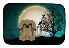 Load image into Gallery viewer, Halloween Scary Pekingnese Tan Dish Drying Mat – Absorbent, Artistic Kitchen Essentials BB2292DDM