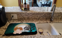 Load image into Gallery viewer, Halloween Scary Pekingnese Red White Dish Drying Mat – Absorbent, Artistic Kitchen Essentials BB2293DDM