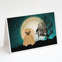 Load image into Gallery viewer, Halloween Scary Pekingese Fawn Sable Greeting Cards -  Blank Note Cards – 8-Pack of Artist-Designed Cards with Envelopes