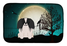 Load image into Gallery viewer, Halloween Scary Pekingnese Black White Dish Drying Mat – Absorbent, Artistic Kitchen Essentials BB2295DDM