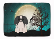 Load image into Gallery viewer, Halloween Scary Pekingnese Black White Machine Washable Memory Foam Mat BB2295RUG