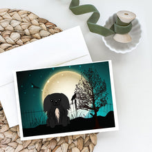 Load image into Gallery viewer, Halloween Scary Pekingese Black Greeting Cards -  Blank Note Cards – 8-Pack of Artist-Designed Cards with Envelopes