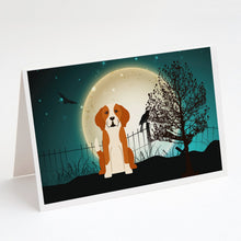 Load image into Gallery viewer, Halloween Scary English Foxhound Greeting Cards -  Blank Note Cards – 8-Pack of Artist-Designed Cards with Envelopes