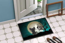 Load image into Gallery viewer, Halloween Scary Chinese Crested Black Doormat - 24x36 Decorative Floor Mat – Indoor/Outdoor Rug with Artistic Flair BB2302JMAT