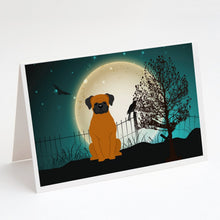 Load image into Gallery viewer, Halloween Scary Fawn Boxer Greeting Cards -  Blank Note Cards – 8-Pack of Artist-Designed Cards with Envelopes