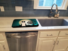 Load image into Gallery viewer, Halloween Scary Border Collie Black White Dish Drying Mat – Absorbent, Artistic Kitchen Essentials BB2308DDM