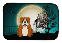 Load image into Gallery viewer, Halloween Scary  English Bulldog Red White Dish Drying Mat – Absorbent, Artistic Kitchen Essentials BB2310DDM