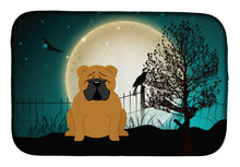 Load image into Gallery viewer, Halloween Scary  English Bulldog Red Dish Drying Mat – Absorbent, Artistic Kitchen Essentials BB2312DDM