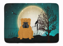 Load image into Gallery viewer, Halloween Scary  English Bulldog Red Machine Washable Memory Foam Mat BB2312RUG