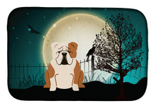 Load image into Gallery viewer, Halloween Scary  English Bulldog Fawn White Dish Drying Mat – Absorbent, Artistic Kitchen Essentials BB2315DDM