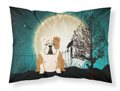 Halloween Scary  English Bulldog Fawn White Fabric Standard Pillowcase – Artistic Decorative Front, White Back BB2315PILLOWCASE