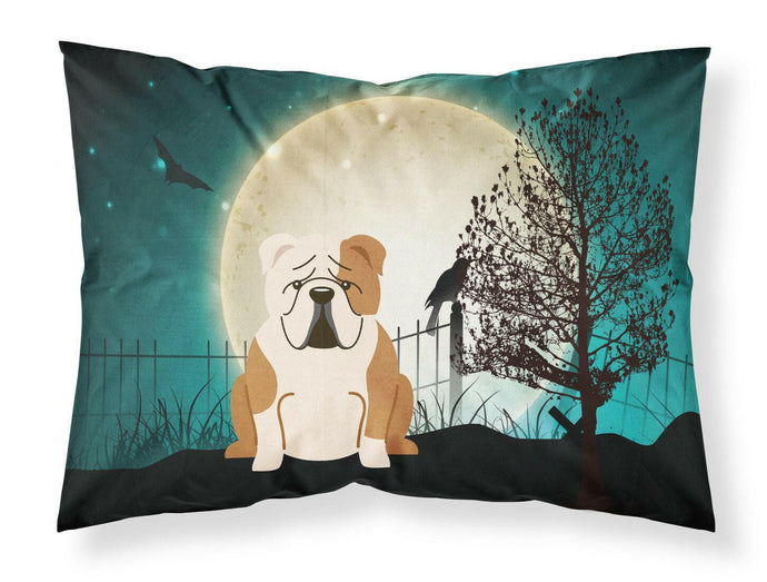 Halloween Scary  English Bulldog Fawn White Fabric Standard Pillowcase – Artistic Decorative Front, White Back BB2315PILLOWCASE