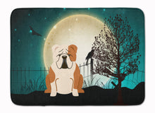 Load image into Gallery viewer, Halloween Scary  English Bulldog Fawn White Machine Washable Memory Foam Mat BB2315RUG