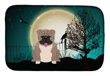 Load image into Gallery viewer, Halloween Scary  English Bulldog Grey Brindle  Dish Drying Mat – Absorbent, Artistic Kitchen Essentials BB2316DDM