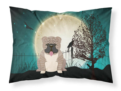 Halloween Scary  English Bulldog Grey Brindle  Fabric Standard Pillowcase – Artistic Decorative Front, White Back BB2316PILLOWCASE