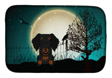 Load image into Gallery viewer, Halloween Scary Wire Haired Dachshund Black Tan Dish Drying Mat – Absorbent, Artistic Kitchen Essentials BB2317DDM